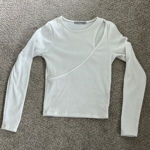 Buckle White Long Sleeve Tee